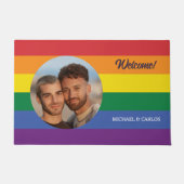 UW foto en aangepaste naam (namen) Rainbow Flag Deurmat (Voorkant)