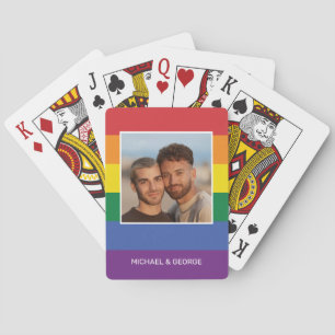 UW foto en aangepaste naam (namen) Rainbow Flag Pokerkaarten