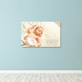 Uw foto en aangepaste tekst Baby Canvas Afdruk (Insitu (Houten vloer))