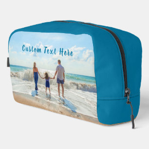 Uw foto en aangepaste tekst gepersonaliseerd toilettasje