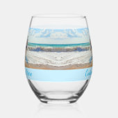 Uw foto en aangepaste tekst gepersonaliseerd wijnglas zonder voet (Links)