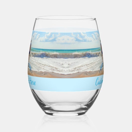 Uw foto en aangepaste tekst gepersonaliseerd wijnglas zonder voet (Links)