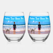 Uw foto en aangepaste tekst gepersonaliseerde cade wijnglas zonder voet (Voorkant)