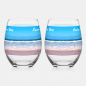 Uw foto en aangepaste tekst gepersonaliseerde cade wijnglas zonder voet (Links)