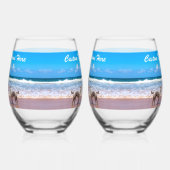 Uw foto en aangepaste tekst gepersonaliseerde cade wijnglas zonder voet (Rechts)