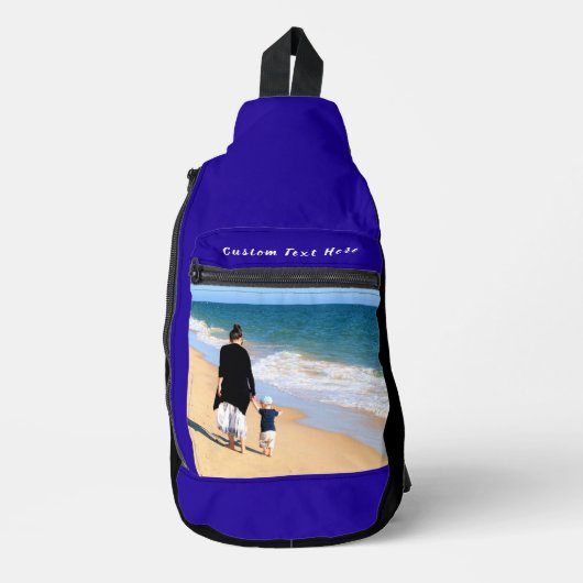 Uw foto en aangepaste tekst gepersonaliseerde Slin Sling Bag (Voorkant)