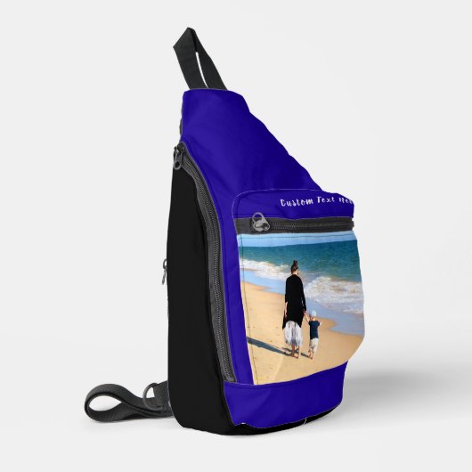 Uw foto en aangepaste tekst gepersonaliseerde Slin Sling Bag (Linkerhoek)