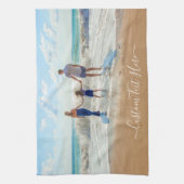 Uw foto en aangepaste tekst keukenhanddoek (Verticaal)
