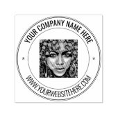 Uw Foto en Aangepaste Tekst Ronde Zelfinkkend Stem Zelfinktende Stempel (Design)