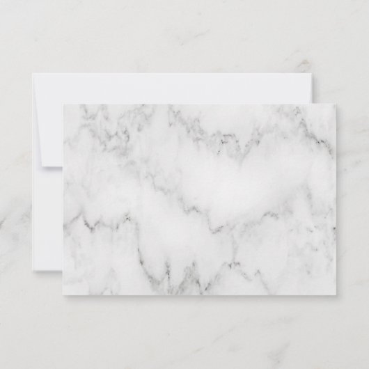 Uw foto en elegante marmeren look | Bruiloft RSVP Kaartje (Achterkant)
