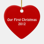 Uw foto en Initialen eerste kerstversiering Keramisch Ornament (Achterkant)