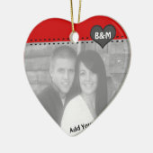 Uw foto en Initialen eerste kerstversiering Keramisch Ornament (Links)