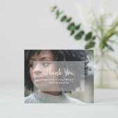 Uw foto en modern handschrift | Kleine bedrijven Bedankkaart (Staand voorkant)