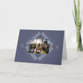 UW foto- en monogram geometrisch wenskaart Notitiekaartje