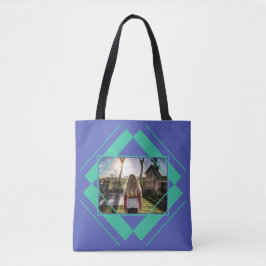 UW foto- en monogram Geometrische Patroonzakken Tote Bag