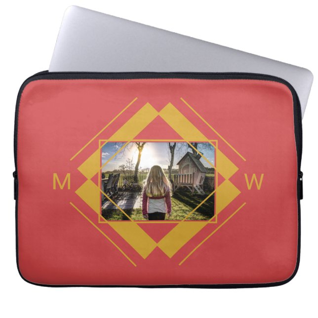 UW foto- en monogram-laptophoezen Laptop Sleeve (Voorkant)