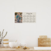 Uw foto en naam 2025 Agenda Faux Canvas Poster (Keuken)