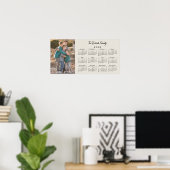 Uw foto en naam 2025 Agenda Faux Canvas Poster (Thuiskantoor)