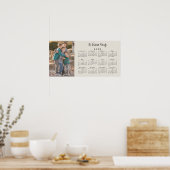 Uw foto en naam 2026 Calendar Faux Canvas Poster (Keuken)