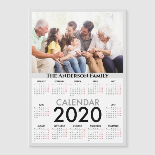 Uw foto en naam aanpasbare 2020 kalender (Voorkant)