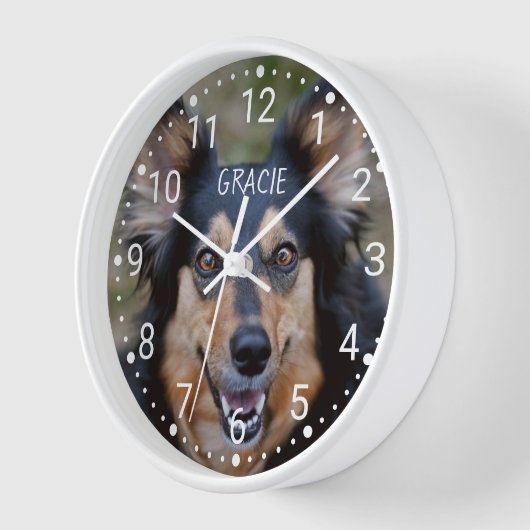 Uw foto en naam en kleurgenummerd klokgezicht (Hoek)