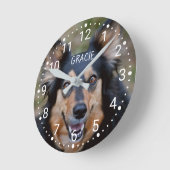 Uw foto en naam en kleurgenummerd klokgezicht ronde klok (Hoek)