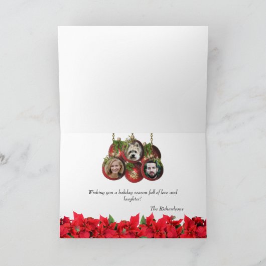 Uw foto en naam kerstfeestdag stoppen feestdagen kaart (Binnen)