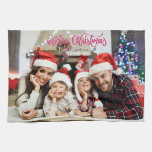 UW foto en naam (namen) Kerstmis Theedoek