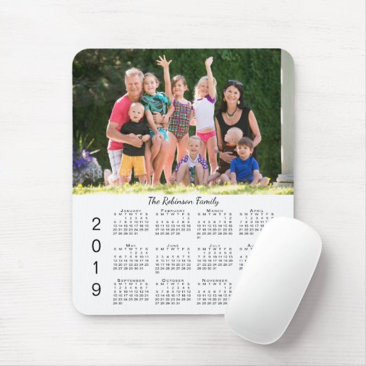 Uw Foto en Naam personaliseerden de Kalender van Muismat (Met muis)