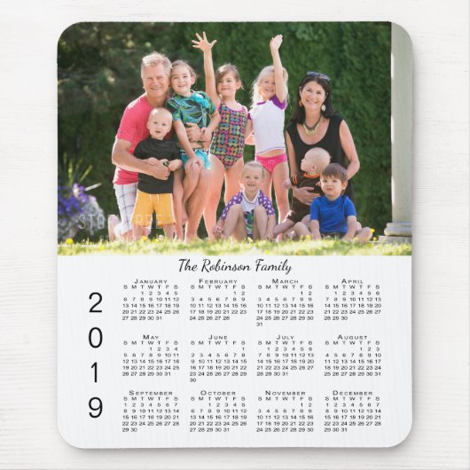 Uw Foto en Naam personaliseerden de Kalender van Muismat (Voorkant)