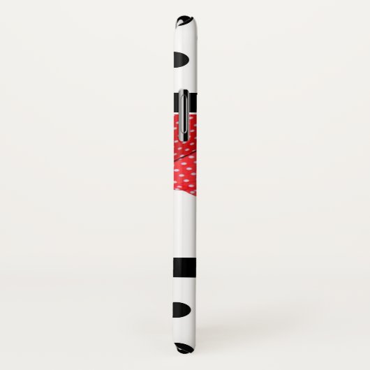 Uw foto en naam / Trendy Black Polka Dot Case-Mate iPhone Case (Achterkant / rechts)