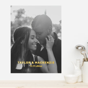 Uw foto en namen gepersonaliseerde typografie folie afdrukken