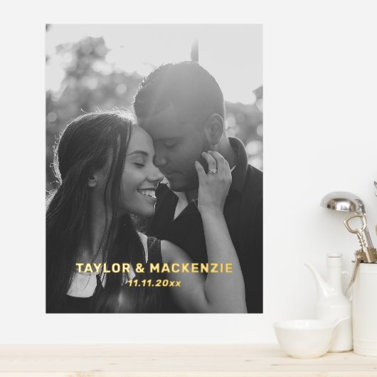 Uw foto en namen gepersonaliseerde typografie folie afdrukken (Insitu (Keuken))