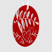 Uw foto en Romatische Initialen in hartkerst Ornament (voorkant)