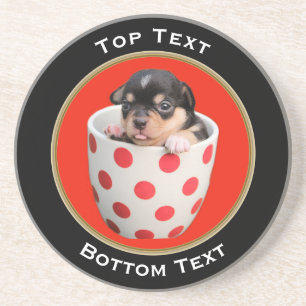 Uw foto en tekst Aangepast rond Lijst Zandsteen Onderzetter