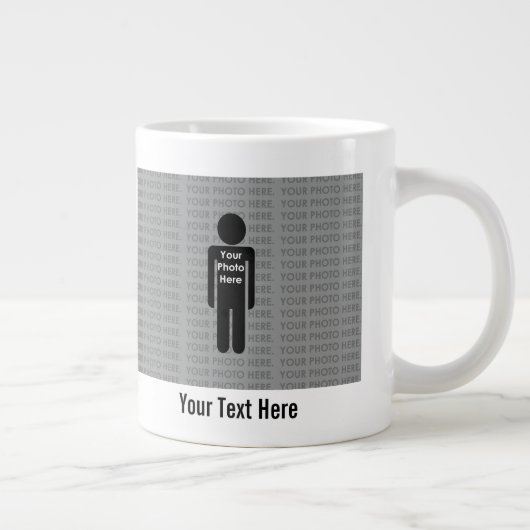 Uw foto en tekst hier aangepaste Jumbo Mok (Rechts)