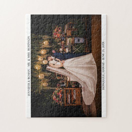 Uw foto en tekst legpuzzel (Verticaal)