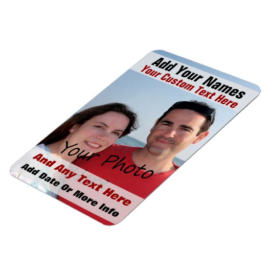 Uw foto en tekst op een flexibele magneet (Linkerzijde)