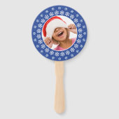 UW FOTO- EN TEKST Sneeuwvlokken Lijst ventilatorse Handwaaier (Voorkant)