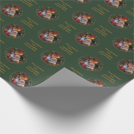 Uw foto- en tekstkerst cadeaupapier (Hoek)