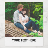 Uw foto- en tekstlabels voor aangepaste wijn etiket (Enkel label)