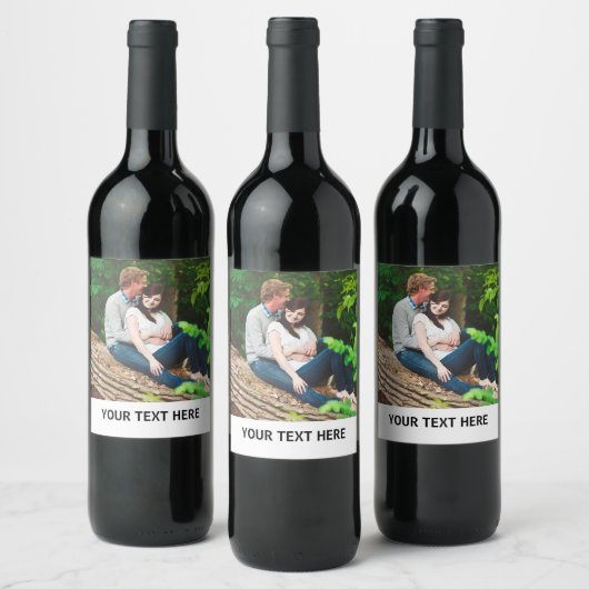 Uw foto- en tekstlabels voor aangepaste wijn wijn etiket (Flessen)