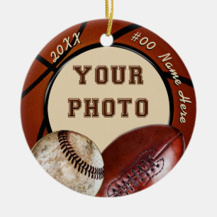 Uw foto- en tekstsport-gerelateerde geschenken, or keramisch ornament