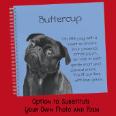 Uw foto en woorden Black Pug Puppy met gedicht Notitieboek