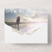 Uw foto Eucalyptus Tree Gold Geometric Lijst All In One Uitnodiging (Achterkant)