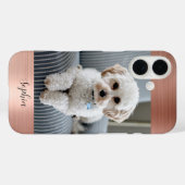 Uw foto, Faux Roos Gold Metal & Script Naam Case-Mate iPhone Case (Achterkant (horizontaal))