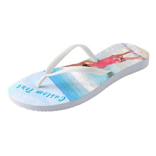 Uw Foto Flip Flops met aangepaste tekst (Schuin)