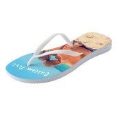 Uw Foto Flip Flops met Aangepaste Tekst (Schuin)