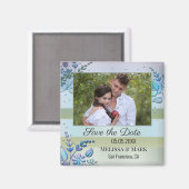 Uw Foto Floral Spring sparen de Datum Magnet (Voorkant / Achterkant)