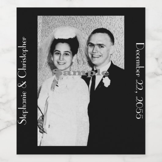 UW FOTO FOTO FOTO Trouwgunst Wijn Etiket (Enkel label)